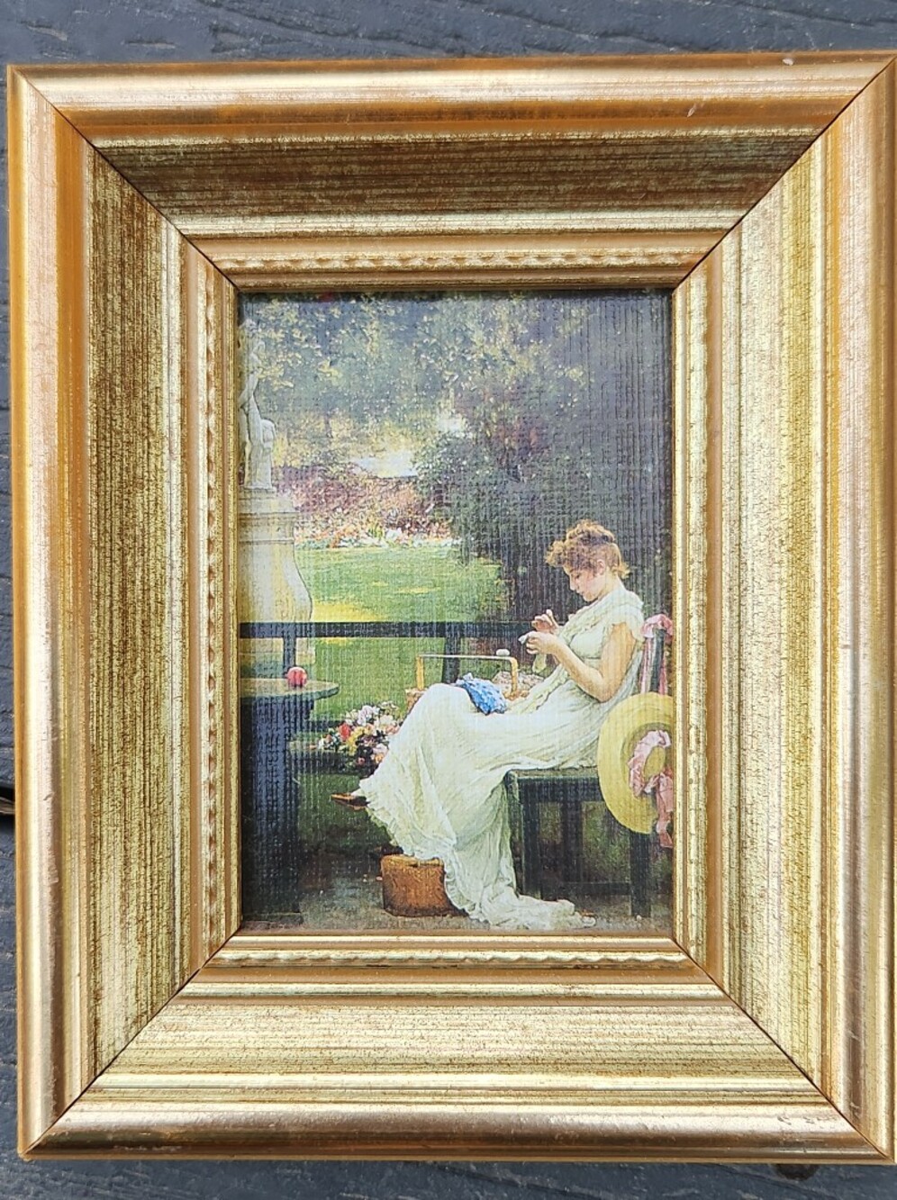 Framed Home Art Print - Woman in White with Bouquet - Picture 12 of 13